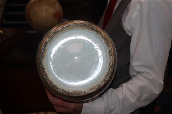 A 19th century Chinese famille rose baluster vase (chip to rim)